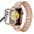 thumbnail image 1 of Antank Watch Strap for Apple Watch Series 4 5 6 SESE Women Bling Bracelet Metal Wrist Band with Protective Case Compatible with Apple Watch Band 44 mm, 1 of 11