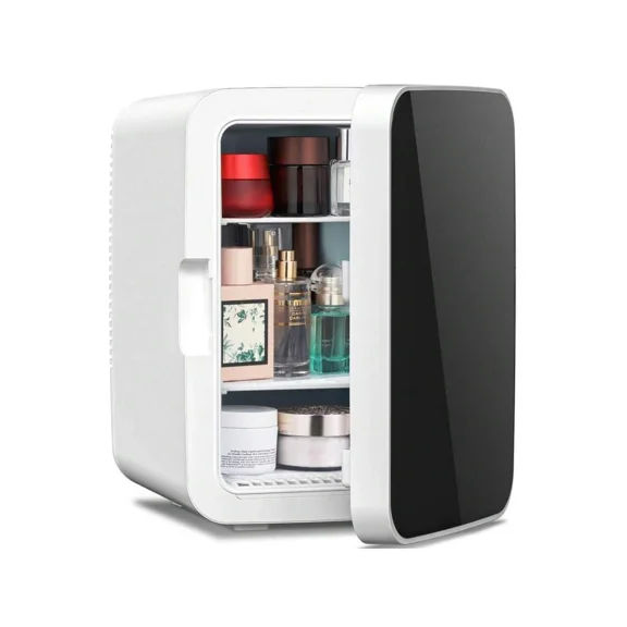 Antarctic Compact Refrigerator With Gaming Light, 4L Capacity/6 Cans Portable Fridge, Bedroom,Car,Office And Dorm, Small Cooler Cosmetics, Beverage And, White