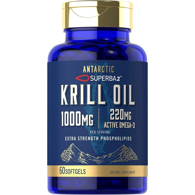 Antarctic Krill Oil 1000mg Softgels 60 Count Superba Krill Oil