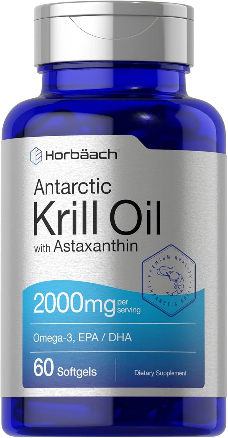 Antarctic Krill Oil 2000mg | 60 Softgels | For Men and Women | by Horbaach