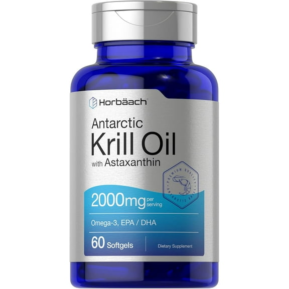 Antarctic Krill Oil 2000mg | 60 Softgels | For Men and Women | by Horbaach