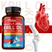 Antarctic Krill Oil - Astaxanthin, Omega-3, DHA, EPA, Phospholipids - Joint, Heart and Immune Support - 120 Capsules