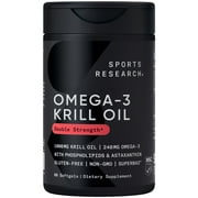 Sports Research® Antarctic Krill Oil Omega 3 1000mg with Phospholipids, Choline and Astaxanthin (60 Softgels)