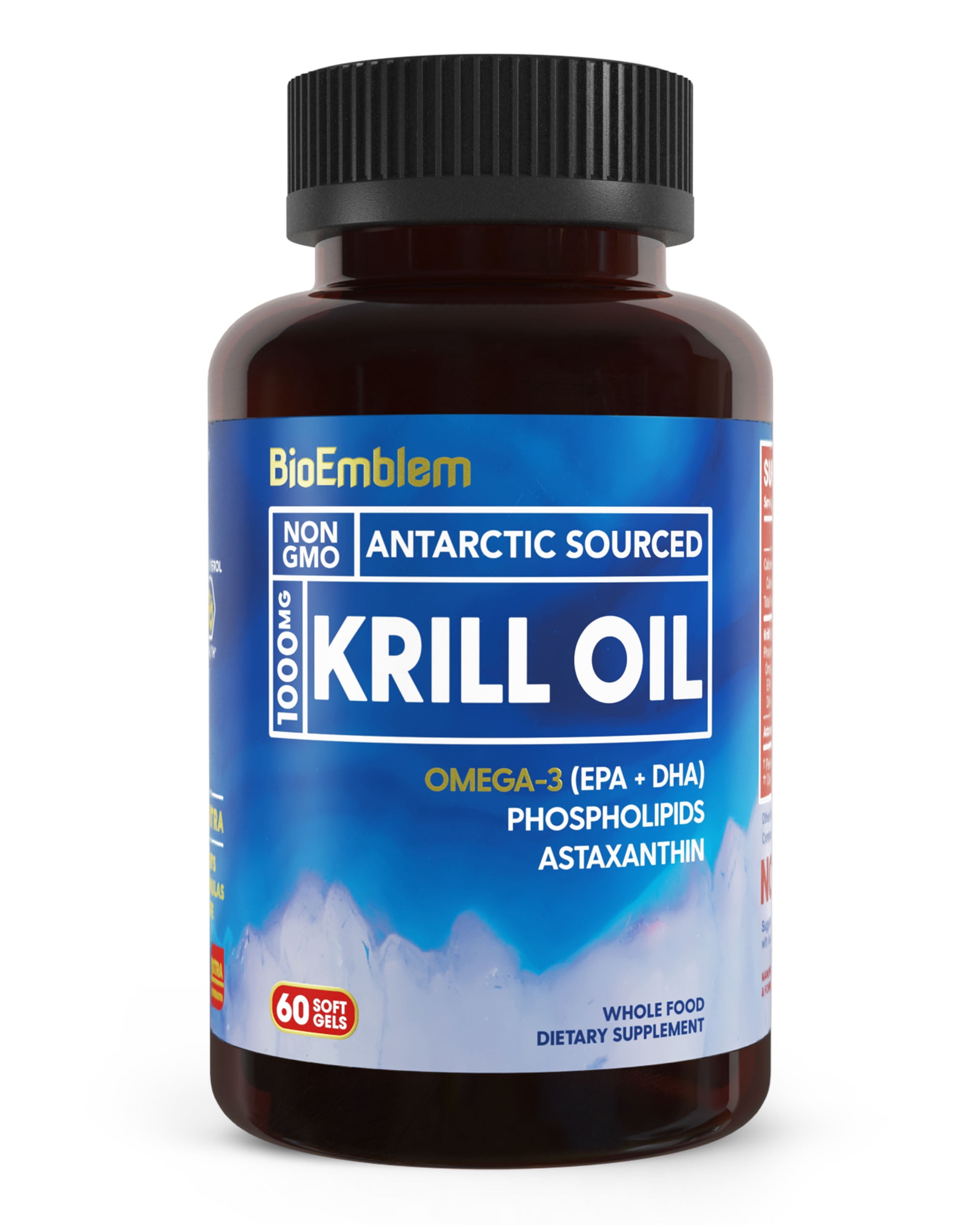 Antarctic Krill Oil Supplement 1000mg Omega3 Oil with High Levels