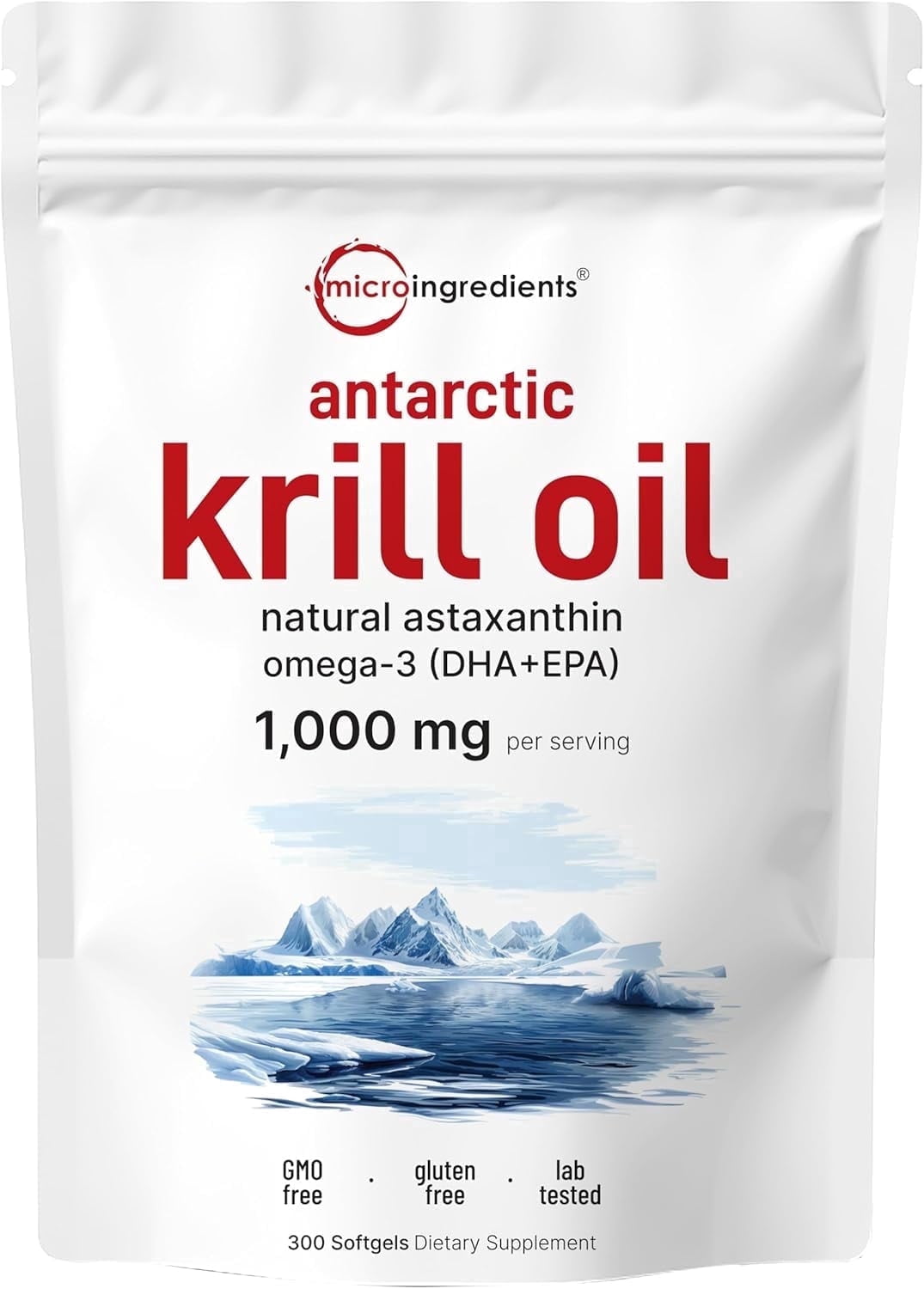 MICROINGREDIENTS Krill Oil Supplement 300 Softgels 1000mg - Walmart.com