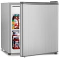 thumbnail image 1 of Antarctic Star Mini Fridge with Freezer, 1.4 Cu. Ft Compact Refrigerator, Dorm Fridge, Single Reversible Door, Removable Glass Shelf, Defrost Button, for Bedroom, Office, Silver, 1 of 14