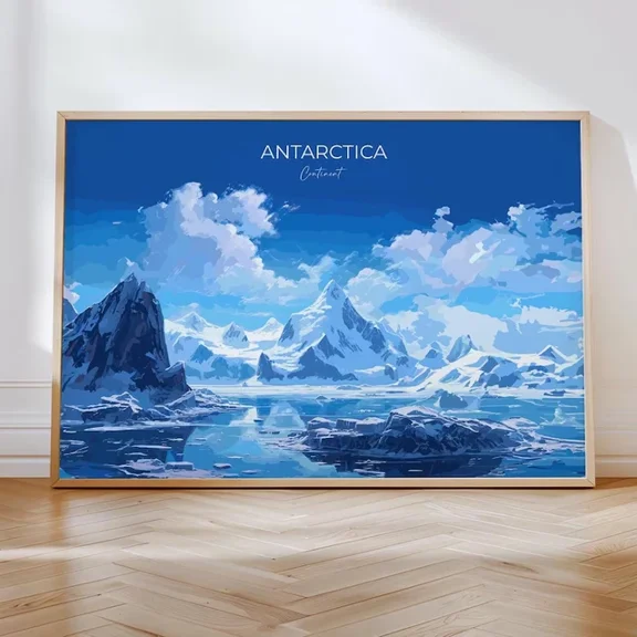 Antarctica Travel Print Landscape Travel Poster Of Antarctica Antarctica Gift Home Decor Vintage Art Print Cute Birthday Gift Wall Art