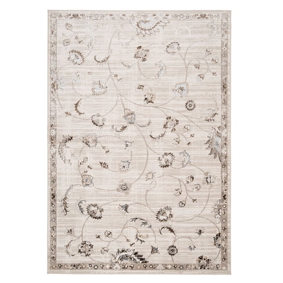 Kukoon Beige Traditional Floral Home Rug