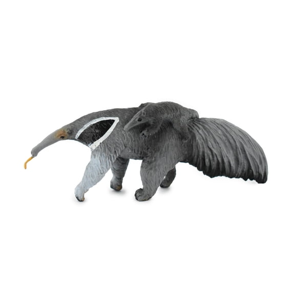 Anteater, Giant Anteaters with Baby, Hand Painted, Rubber Animal, Realistic Toy Figure, Model, Replica, Kids, Educational, Gift, 5" CH359 BB137