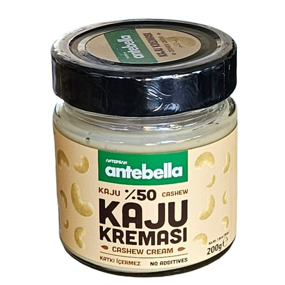 Antebella Cashew Nut Butter Cream, 50% Cashew, Spread for Bread, Sweet, Cakes, No Palm Oil, 200gr/7.06oz