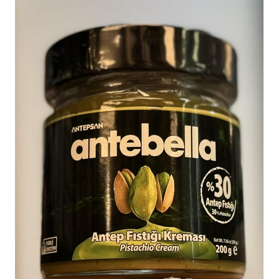 Antebella Pistachio Nut Butter, 30% Pistachio, Spread for Bread, Kunafah, Dubai Chocolate Bars, No Palm Oil, 200gr/7.06oz