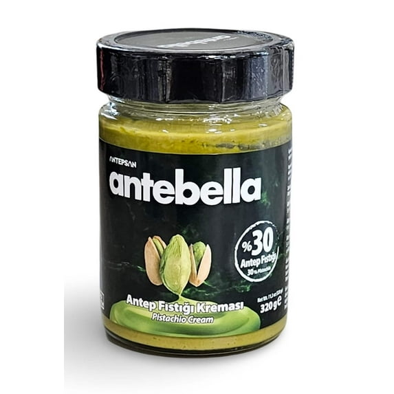 Antebella Pistachio Nut Butter, 30% Pistachio, Spread for Bread, Kunafah, Dubai Chocolate Bars, No Palm Oil, 320g/11.3oz