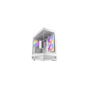 Antec C2M ARGB White, Compact MicroATX Case, Panoramic Tempered Glass, High Airflow, 3 PWM ARGB Fans Included, Support 360mm Radiator & 415mm GPU, Type-C 10Gbps, Tool-Free Design