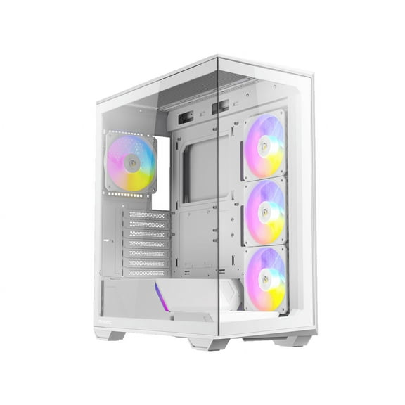 Antec C3 ARGB White, 3 x 120mm & 1 x 120mm ARGB PWM Fans Included, Up to 8 Fans Simultaneously, Type-C 3.2 Gen 2 port, Seamless Tempered Glass Front & Side Panels, 360mm Radiator Support, Mid-Tower AT