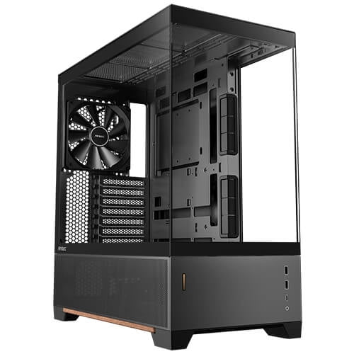 Antec C6 Wood Mid-Tower Case, Three-sided tempered glass, High Airflow, 3 PWM Fans Included, Support 360mm Radiator & 450mm GPU, Type-C 10Gbps, ATX Gaming Case