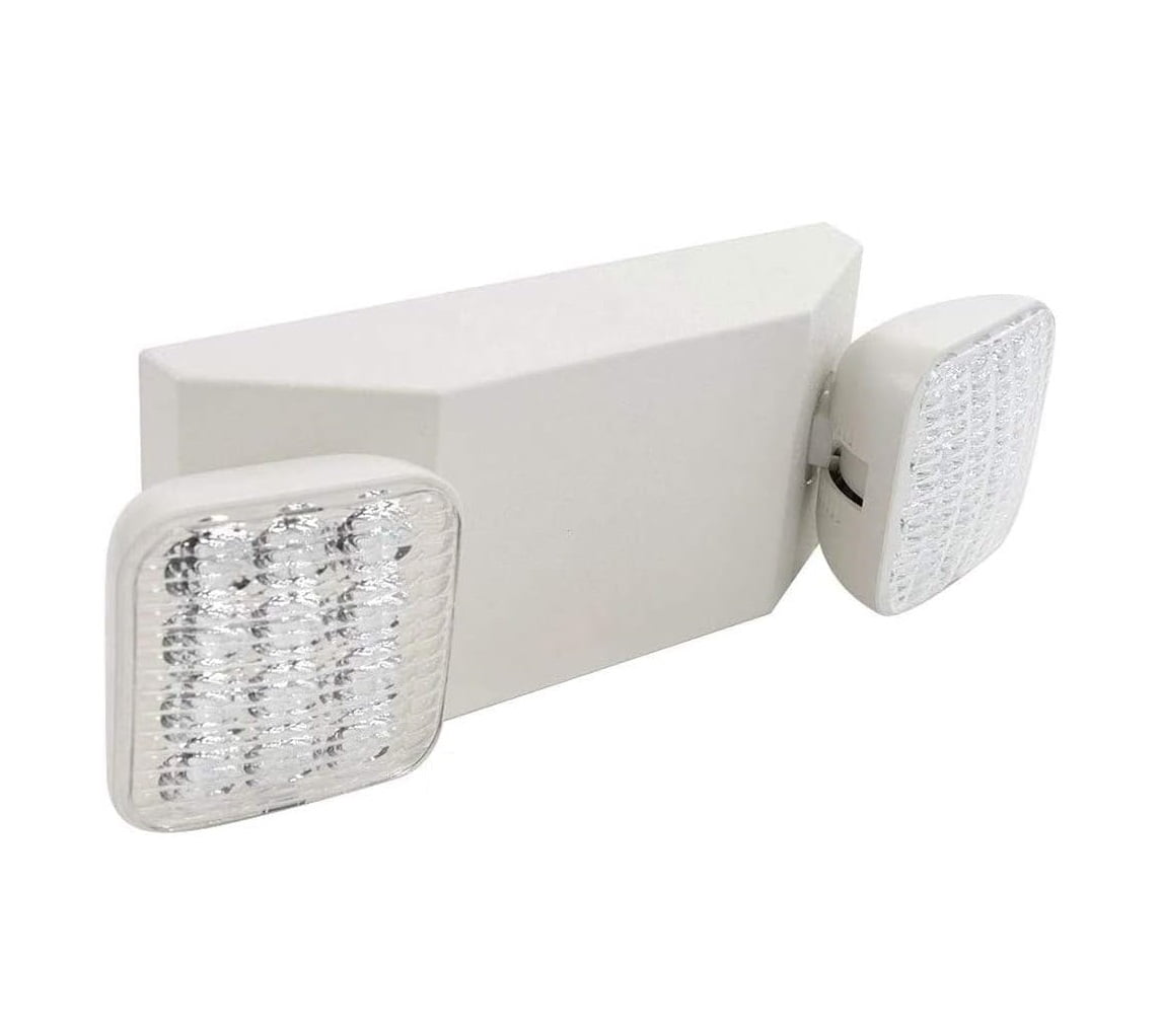 Antec Emergency LED Light with Battery Backup 2 Adjustable Heads Hardwired Commercial Residential Power Outage Lighting UL Listed