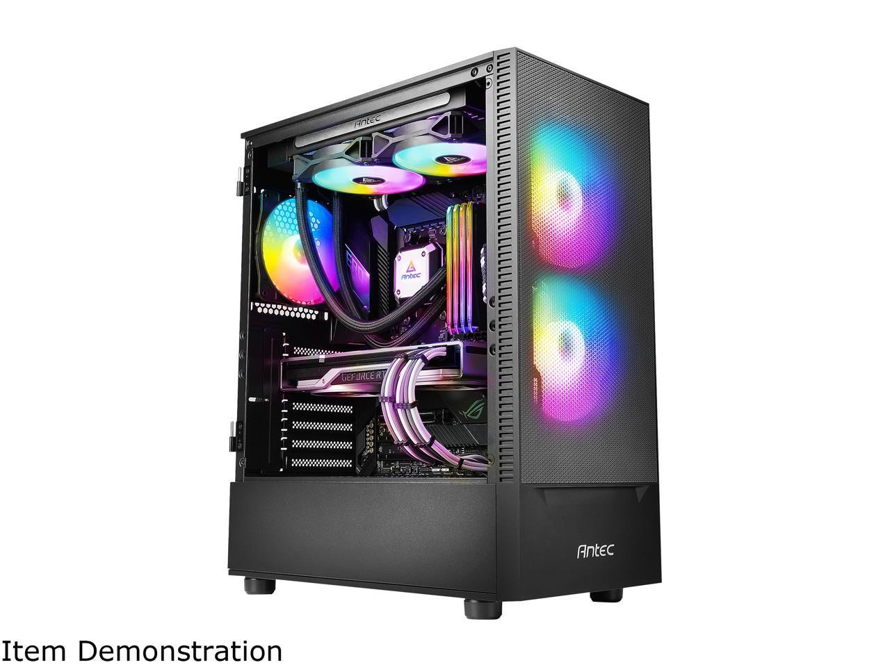 Antec NX Series NX410, 2 x 140mm & 1 x 120mm ARGB Fans Included, 360mm Radiator Support, Mesh Front Panel & Swing-Open Tempered Glass Side Panel ATX Mid-Tower Gaming Case - image 1 of 14