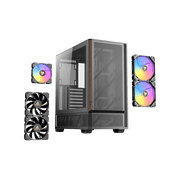 Antec P30 ARGB, 2 x 140mm PWM ARGB Fans & 1 x 120mm PWM ARGB Fan & 2 x 120mm PWM Reverse Fans Included, Premium Wood Accents, Optimized GPU Airflow, 360mm Radiator Support, Type-C, Mid-Tower ATX Case