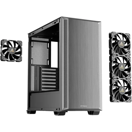 Antec P7 S, 4 x 120mm PWM Fans Included, Dual Side Front Mesh Intake, 360mm Top Radiator Support, Type-C 3.2 Gen 2, Sound-Dampening Side Panels, Mid-Tower ATX PC Case