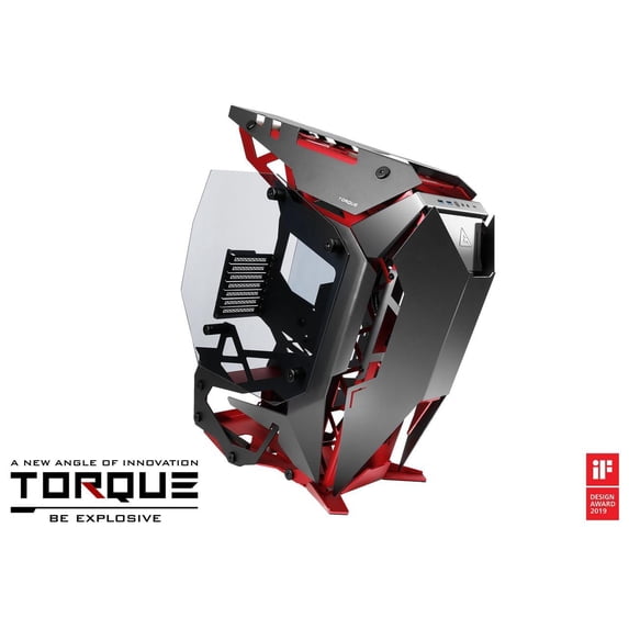 Antec TORQUE Black / Red Aluminum ATX Mid Tower Computer Case - Winner of iF Design Award 2019