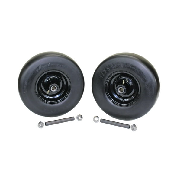 Antego 13x5.00-6 No Flat Front Tire and 6x3.25 Black Wheel (Set of 2)