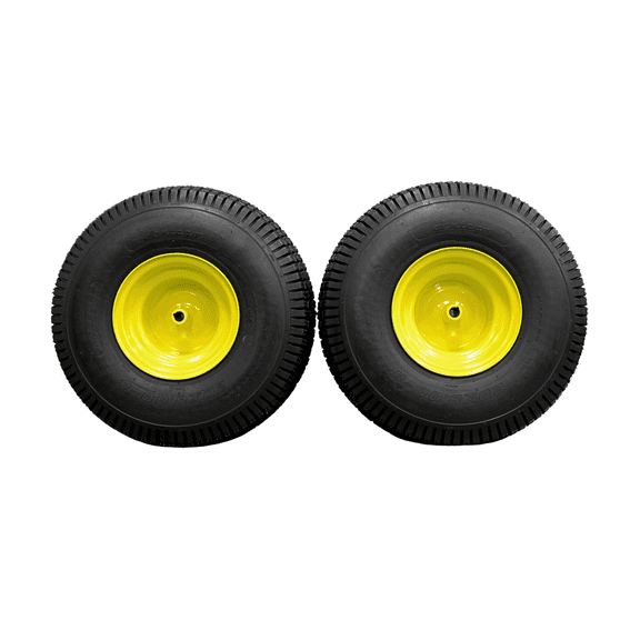 Antego Tire and Wheel (Set of 2) 20x8.00-8 John Deere Yellow Tires & Wheels 4 Ply for Lawn & Garden