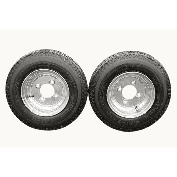 Antego Tire and Wheel 2-Pack Antego Trailer Tire On Rim 480-8 4.80-8 Load C 4 Lug Galvanized Wheel