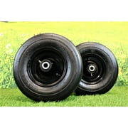 Antego Tire and Wheel 13x6.50-6 4 Ply Smooth with 6x4.5 Black Wheel Assembly Set of Two