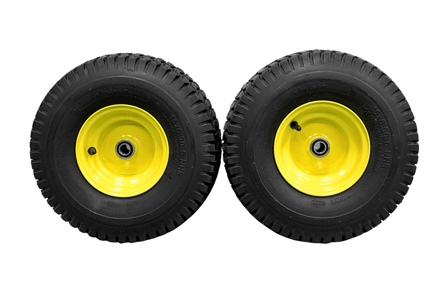 Antego Tire and Wheel 15x6.00-6 Tires & Wheels 4 Ply for Lawn & Garden Mower Turf Tires .75" Bearing (SET OF 2)