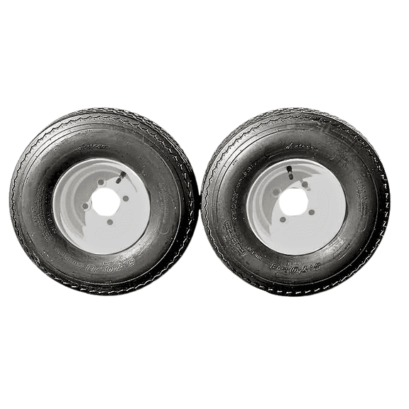 Antego Tire and Wheel (Set of 2) 5.70x8 Trailer Tire and Wheel Assemblies, White 4 Lug Trailer Tires and Wheels, 6 Ply, Load Range C