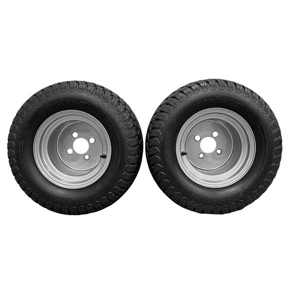 Antego Tire and Wheel 20x12.00-10 with 10x8.5 Hustler Chrome Silver Wheel Assembly (SET OF 2)