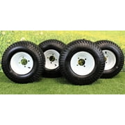 Antego Tire and Wheel 8 WHITE STEEL GOLF CART WHEELS AND 18X8.50-8 4 PLY TURF TIRES ATW-003- SET OF 4