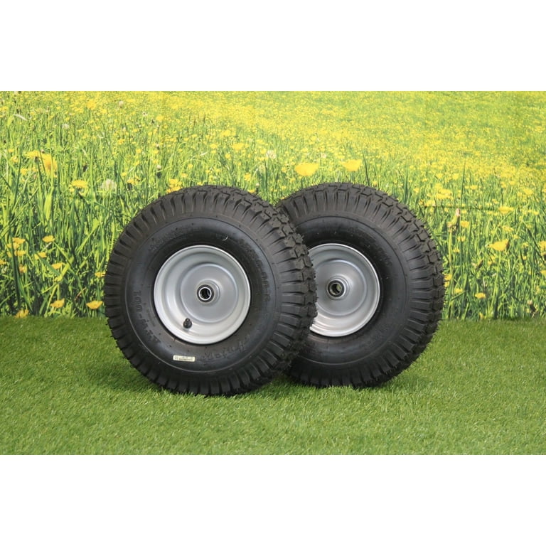 Antego Tire and Wheel Set of 2 15x6.00 6 Husqvarna Poulan Tire Wheel Assy .75