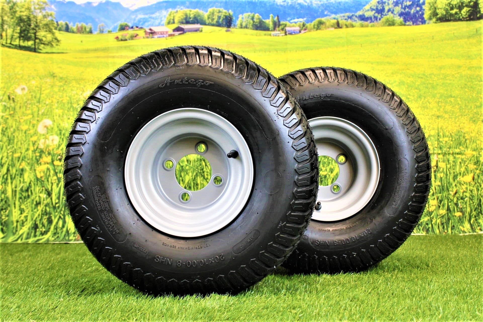 Antego 20x10.00 8 4 Ply Tire Wheel Set for Lawn Garden Mower and Tractor Turf Tires Walmart