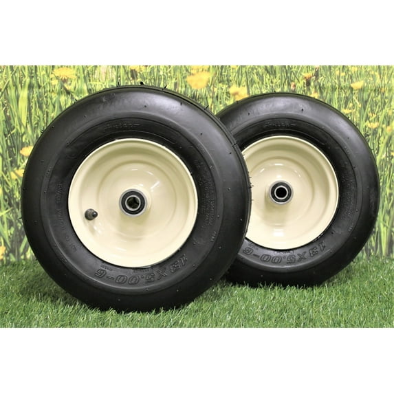 Antego Tire and Wheel Set of (2) Grasshopper Pneumatic 13x5.00- Tan assy. Replaces 603295