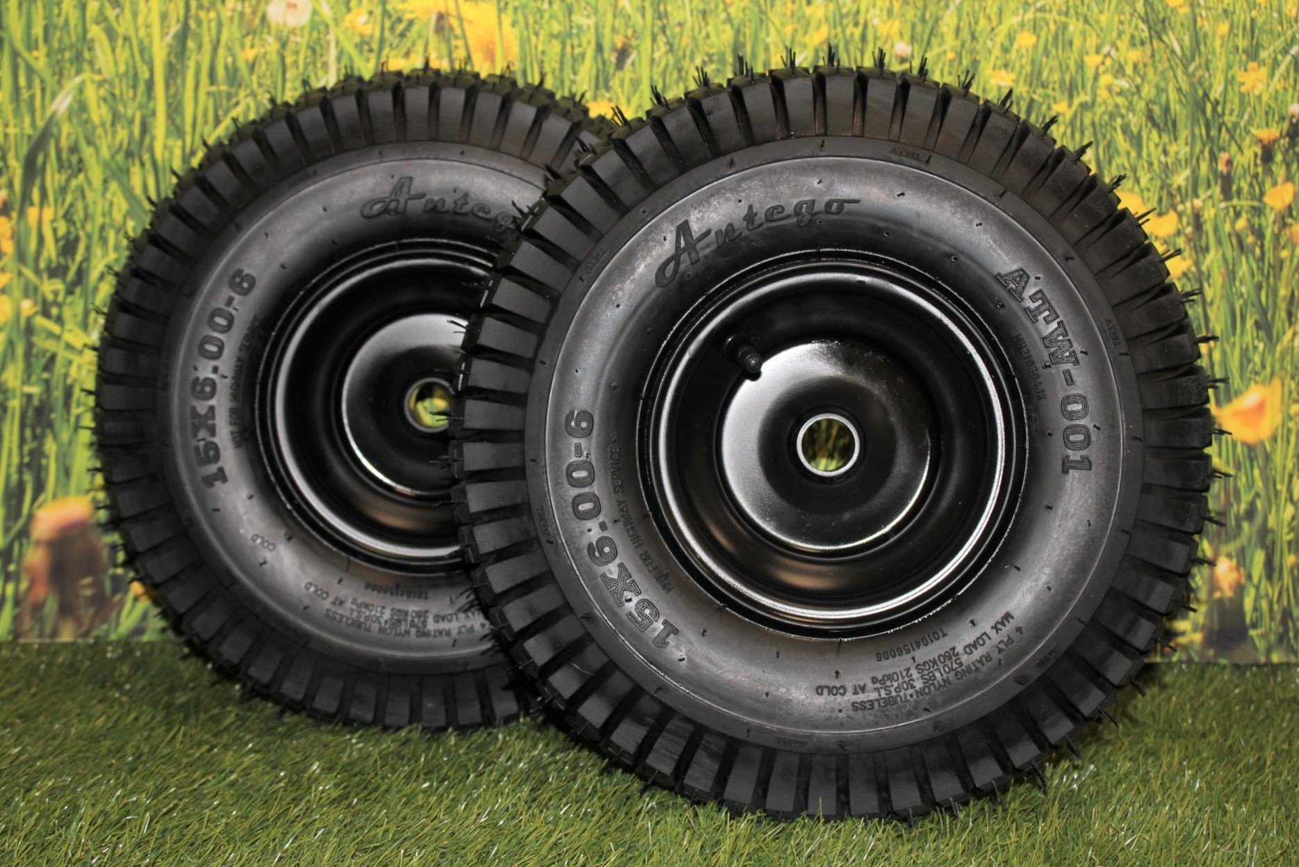 Antego Tire And Wheel Set Of 2 Matte Black Universal Fit 15x6 00 6 antego-tire-and-wheel-set-of-2-matte-black-universal-fit-15x6-00-6