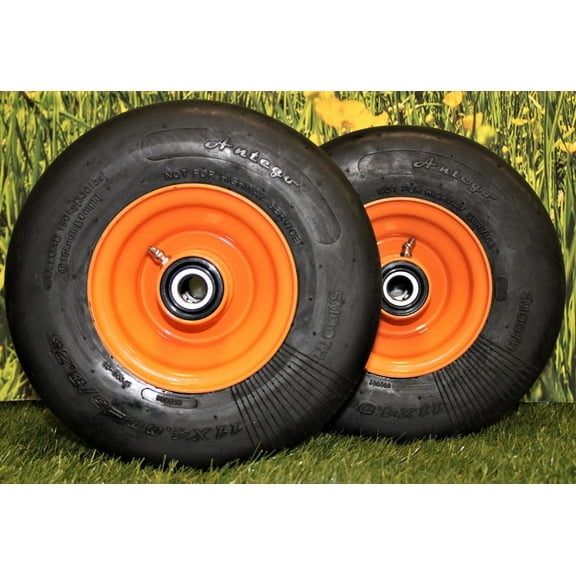 Antego Tire and Wheel (Set of 2) Scag Flat Free Wheel Assemblies 11x4.00-5 Compatible With Liberty Freedom Z Part 485207