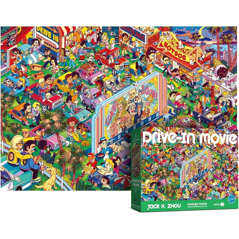 Antelope - 1000 Piece Puzzle for Adults, Drive-in Movie Jigsaw Puzzles 1000  Pieces - 1000 Pieces High Resolution, Matte Finish, Smooth Edging, No Dust