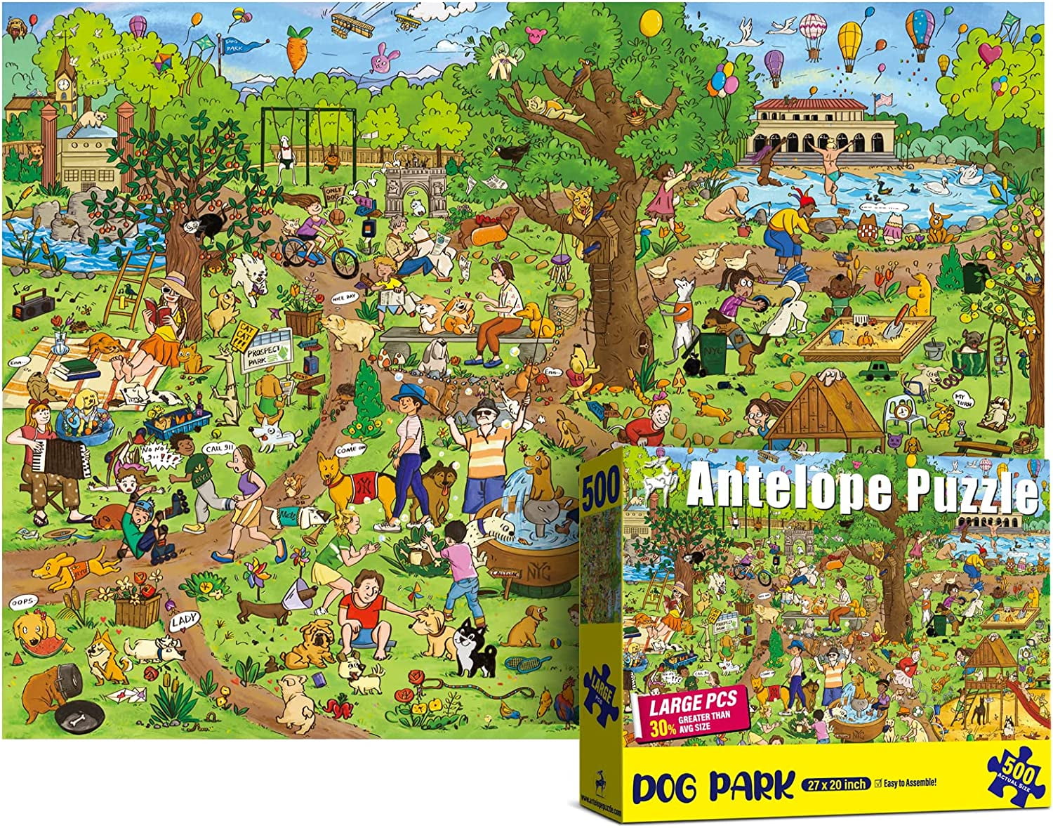 Antelope - 500 Piece Large Format Jigsaw Puzzle for Adults, Dog Park Jigsaw  Puzzles 500 Pieces, Large Pieces, No Dust Puzzles for Senior Citizen, 500 