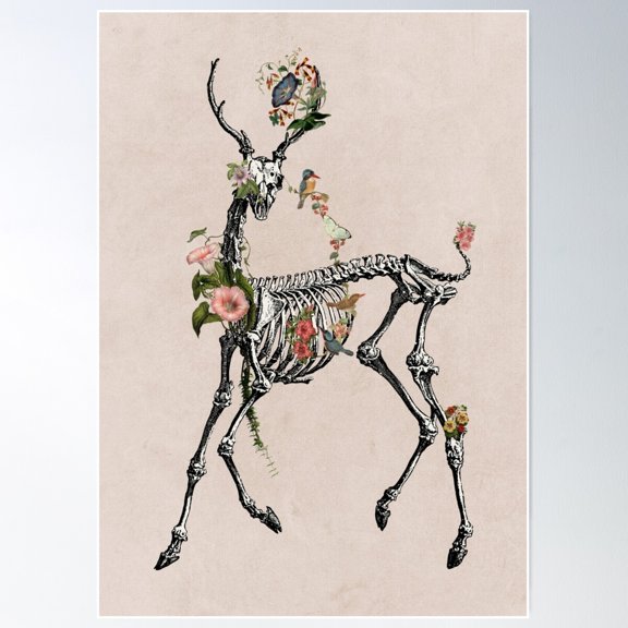 Antelope Blossom Poster Wall Art, Modern Wall Decor For Living Room Bedroom, 24x36 UNFRAMED