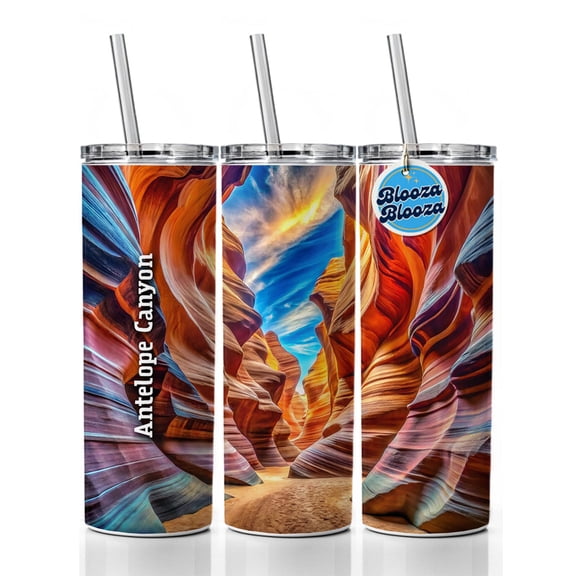 Antelope Canyon Arizona 20oz Insulated Water Bottle Skinny Tumbler Includes Straw