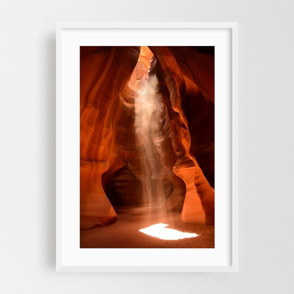 Antelope Canyon - Arizona Photography Desert Nature Scenic Landscape Wilderness White Framed Wall Art Print 20 x 30 inches