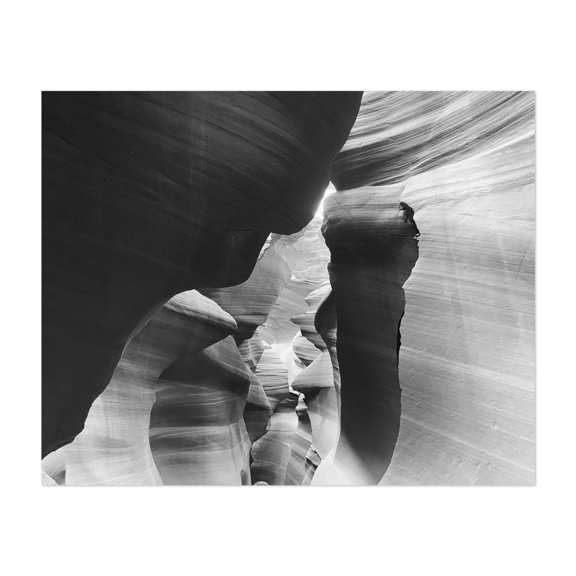 Antelope Canyon Black & White II - Arizona Photography Abstract Black and White Desert Nature Landscape Scenic Unframed Wall Art Print 24 x 32 inches