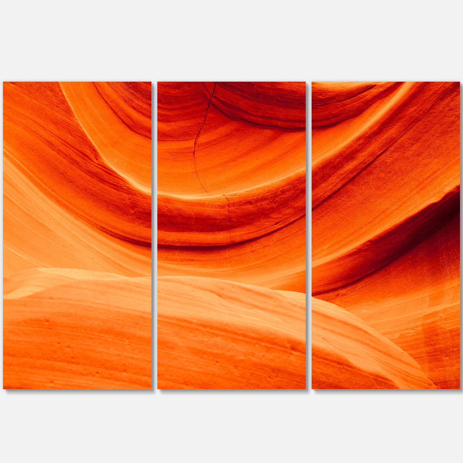 Antelope Canyon Orange 28 in x 36 in Painting Art Prints, by Designart Set of 3