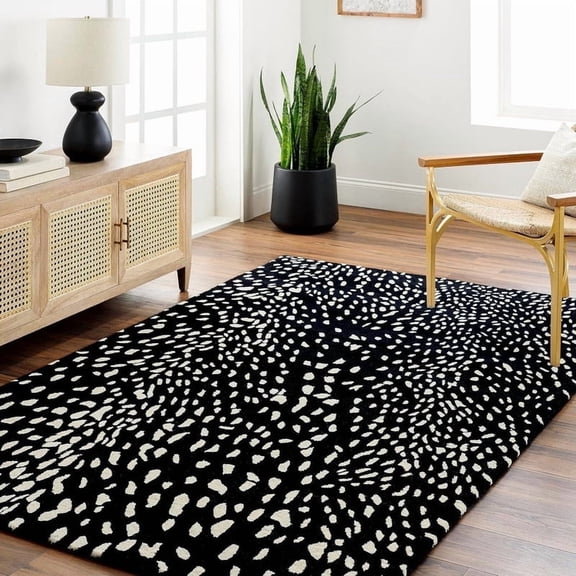 AVYAY RUGS Handmade Wool Animal Print Area Rug, 8 x 10 ft, Durable Contemporary Design