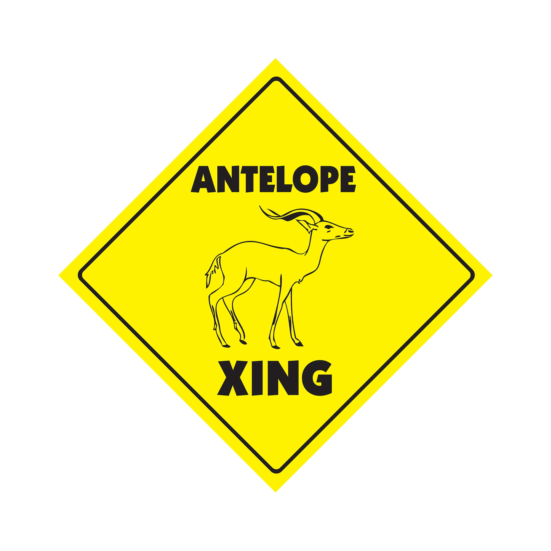 Antelope Crossing Sign Zone Xing | Indoor/Outdoor | 12