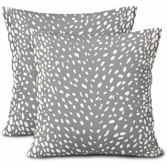 Antelope Gray Pillow Covers 20X20 Inch Neutral Animal Faux Fawn Decorative Pillow Cases Modern Euro Cotton Linen Throw Pillows Set of 2 Farmhouse Home Decor for Sofa Couch Porch Outdoor