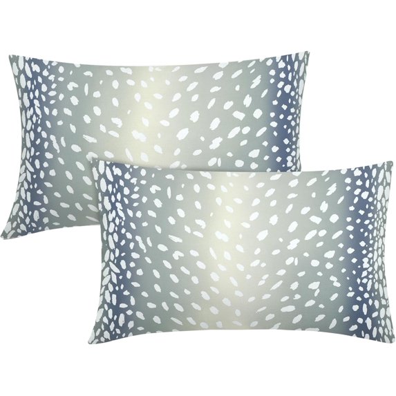 Antelope Lumbar Pillow Covers 12X20 Inch Blue Gray Faux Fawn Deer Animal Print Decorative Pillow Cases Modern Neutral Linen Throw Pillows Set of 2 Home Decor for Sofa Porch Couch Outdoor