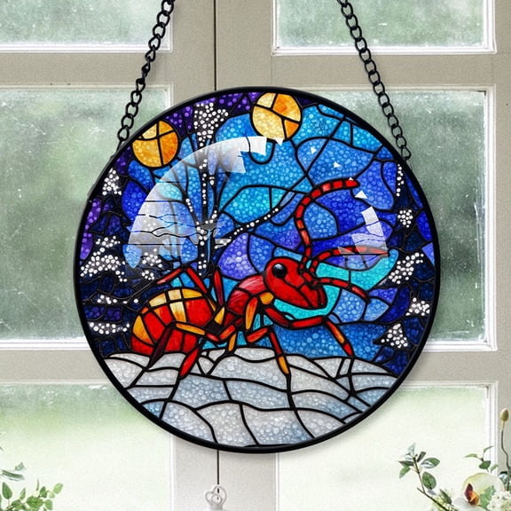 Antelope Ornament Christmas 2025, AntelopeStained Glass Window Hanging Vibrant Handcrafted Decoration for Wildlife Enthusiasts