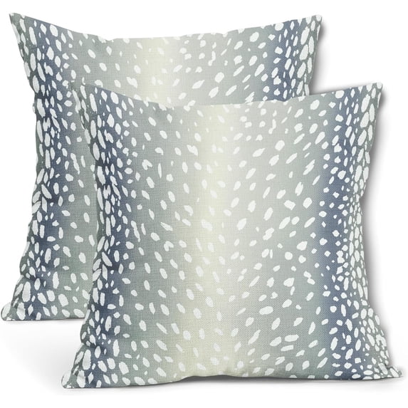 Antelope Pillow Covers 20X20 Inch Blue Gray Faux Fawn Deer Animal Print Decorative Square Pillow Cases Modern Neutral Linen Throw Pillows Set of 2 Home Decor For Sofa Couch Bedroom Outdoor